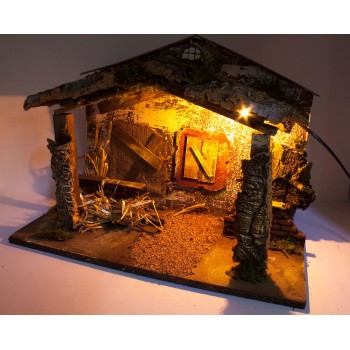 Capanna per Presepe con Luce 42x19 cm 87446