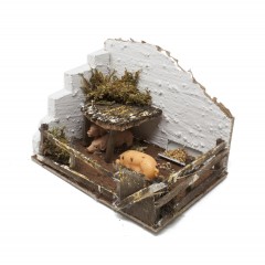 Recinto con Maiali per Presepe 15x10x11 cm- 85416/C