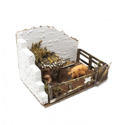 Recinto con Maiali per Presepe 15x10x11 cm- 85416/C