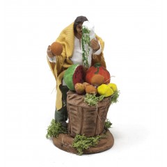 Pastore Singolo per Presepe 12 cm in Terracotta "Fruttivendolo" - CS2