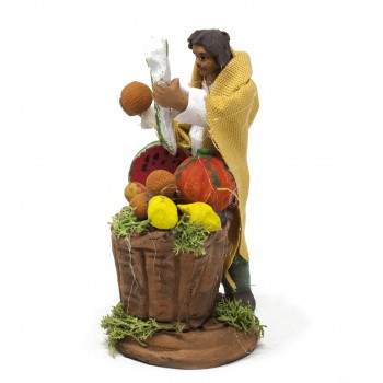 Pastore Singolo per Presepe 12 cm in Terracotta "Fruttivendolo" - CS2