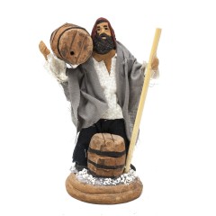 Pastore Singolo per Presepe 12 cm in Terracotta "Bottaio" - CS5