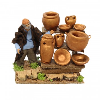 Personaggi per Presepe Statuina in Terracotta Banchetto Vasi e Brocche 79156