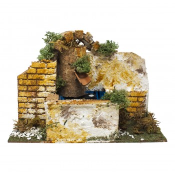 Fontana con tegola per Presepe con Motorino per Acqua