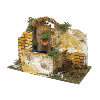 Fontana con tegola per Presepe con Motorino per Acqua