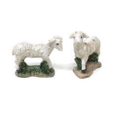 Coppia di Pecorelle Altezza 5 cm Animali per Presepe