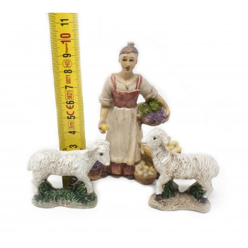 Coppia di Pecorelle Altezza 5 cm Animali per Presepe