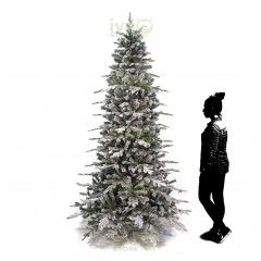 Albero di Natale ELEGANT FLOCCATO 270 cm Albero Innevato con Rami in PE + PVC