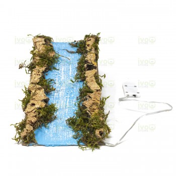 Tratto Fiume Dritto 10 x 22 cm per Presepe con 5 Luci a Batteria