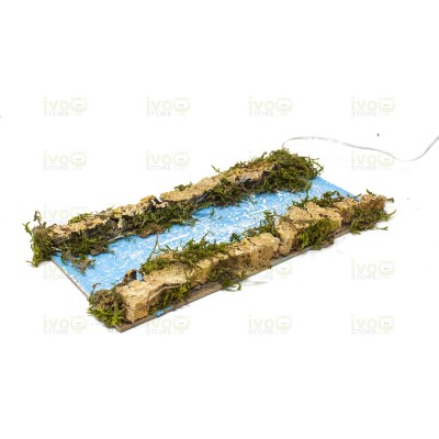 Tratto Fiume Dritto 10 x 22 cm per Presepe con 5 Luci a Batteria