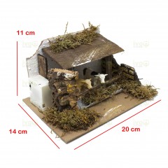 Mangiatoia con Mucche per Presepe 20x14x11 cm con Verso delle Mucche