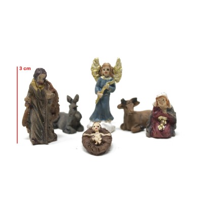 Natività in Resina Completa 3 cm 11 pezzi per Presepe - 10621