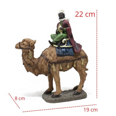 Re Magi a Cammello 22 x 19 x 8 cm Tre Statuine in Resina per Presepe 50862