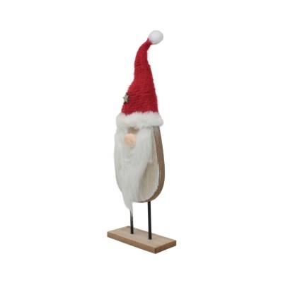 Babbo Natale in Legno 36 cm con Cappello Rosso - 51869