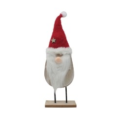 Babbo Natale in Legno 36 cm con Cappello Rosso - 51869