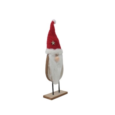 Babbo Natale in Legno 36 cm con Cappello Rosso - 51869