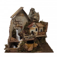 Mulino ad Acqua con Pompa Scena per Presepe 24x21x23 cm - 11385