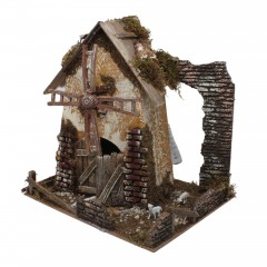 Mulino a Vento Elettrico per Presepe 24x21x27 cm con Motorino 11755