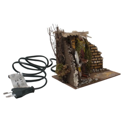 Scena per Presepe Forno con Lampada Fuoco 15x10 cm 11789