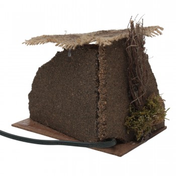 Scena per Presepe Forno con Lampada Effetto Fuoco 15x10x13 cm - 11789