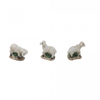 Gruppo di 3 Pecorelle per Presepe in Resina 2,8x1,3x2,5 cm 10860