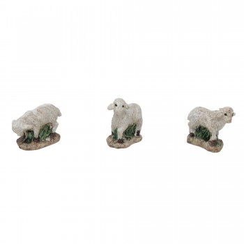 Gruppo di 3 Pecorelle per Presepe in Resina 2,8x1,3x2,5 cm 10860