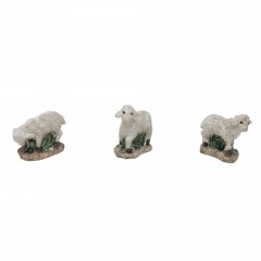 Gruppo di 3 Pecorelle per Presepe in Resina 2,8x1,3x2,5 cm 10860