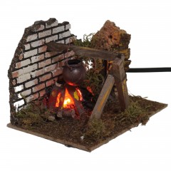 Forno con lampada effetto fiamma 15 x 10 x 12 cm 11748