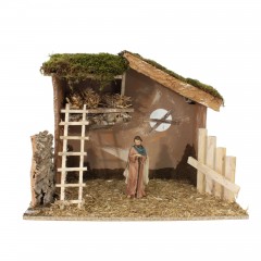 Capanna Vuota per Presepe con Luci 60 x 34 cm 87468