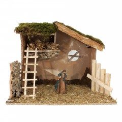 Capanna Vuota per Presepe con Luci 60 x 34 cm 87468