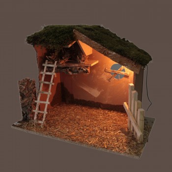 Capanna Vuota per Presepe con Luci 60 x 34 cm 87468