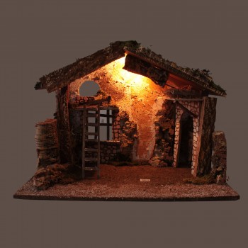 Capanna Vuota per Presepe Paesaggio con Luci 60 x 34 cm 87471