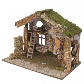 Capanna Vuota per Presepe Paesaggio con Luci 60 x 34 cm 87471