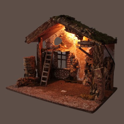 Capanna Vuota per Presepe Paesaggio con Luci 60 x 34 cm 87471