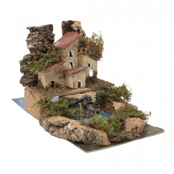 Lago con Casette per Presepe 15x10x11 cm 85087