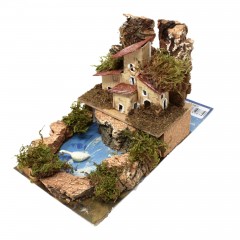 Lago con Casette per Presepe 15x10x11 cm 85087