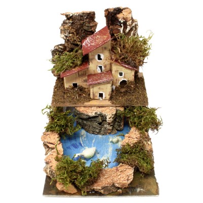 Lago con Casette per Presepe 15x10x11 cm 85087