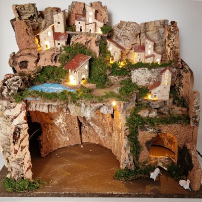 Capanna Vuota per Presepe con Luci 45x30x38 cm 87405