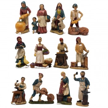 Statuine pastori per Presepe altezza 12cm lavori pastorelli in