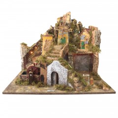 Plastico Presepe 65x47x50 cm con Luci e Mulini - RR11369