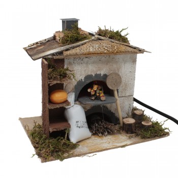 Forno con Lampada Effetto Fuoco 20x14x18 cm - RR11399