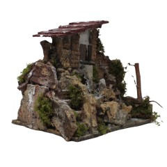 Borgo rustico con Casolare per Presepe 24x20 cm