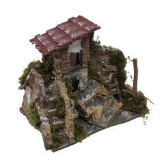 Borgo rustico con Casolare per Presepe 24x20 cm