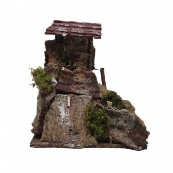 Borgo rustico con Casolare per Presepe 24x20 cm