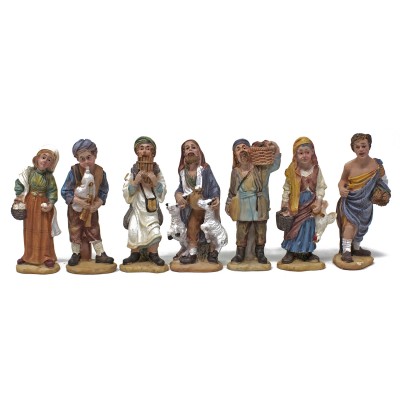 7 statuine assortite per presepe 10 cm