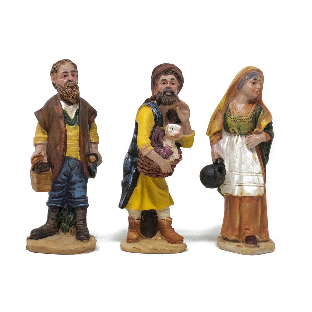 Gesar Statuine Presepe 7 cm 5 Pezzi - Set 5 Pezzi Presepe in Resina 7 cm -  Personaggi Presepi - Presepe Statuine in Personaggi Dipinti a Mano 