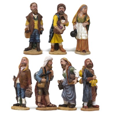 STATUINE PRESEPE PASTORI MESTIERI ECONOMICHE - NATIVITA' 10 PEZZI  PERSONAGGI 9 CM PRESEPE NATALE ADATTO A CHI