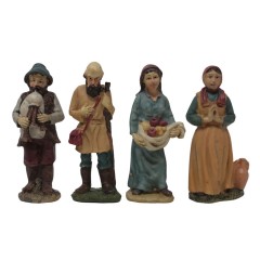 Pastori in Resina Statuine 10 cm per Presepe Set 12 pezzi - 46001