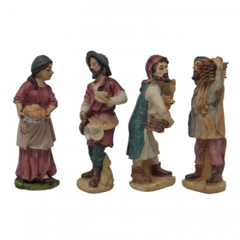 Pastori in Resina Statuine 10 cm per Presepe Set 12 pezzi - 46001