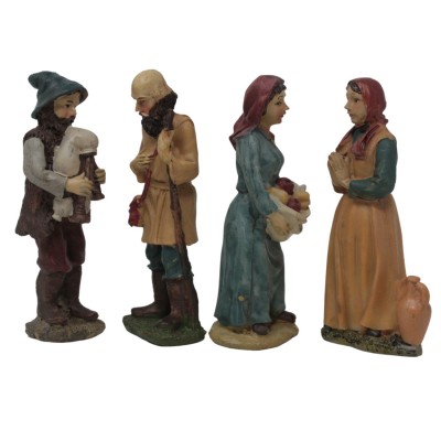 Pastori in Resina Statuine 10 cm per Presepe Set 12 pezzi - 46001